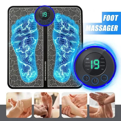 Portable EMS Foot Back & Neck Massager Set With USB